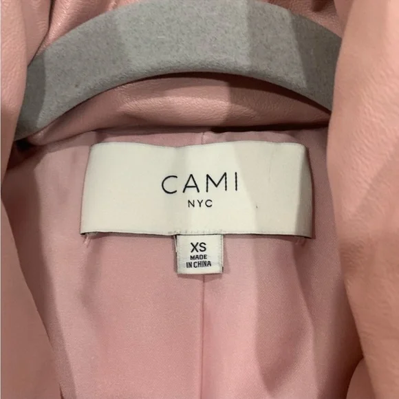 Cami NYC Coat Cecilia Faux Leather Puffer in Light Pink - Picture 6 of 7